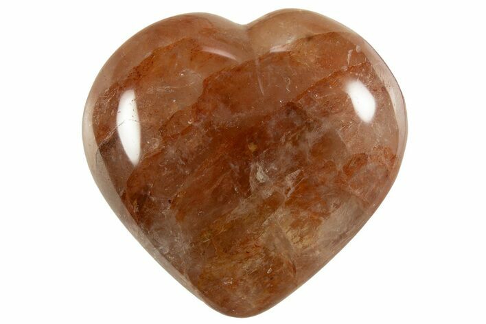 Polished Hematite (Harlequin) Quartz Heart - Madagascar #327264